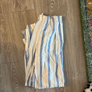 Love Tree Blue and White Striped Pull-On Pants